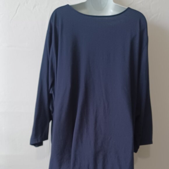Catherines top blue 3/4 sleeeve v neck criss cross sz 4X - Picture 5 of 6